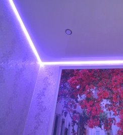 Монтаж подсветки в натяжном потолке